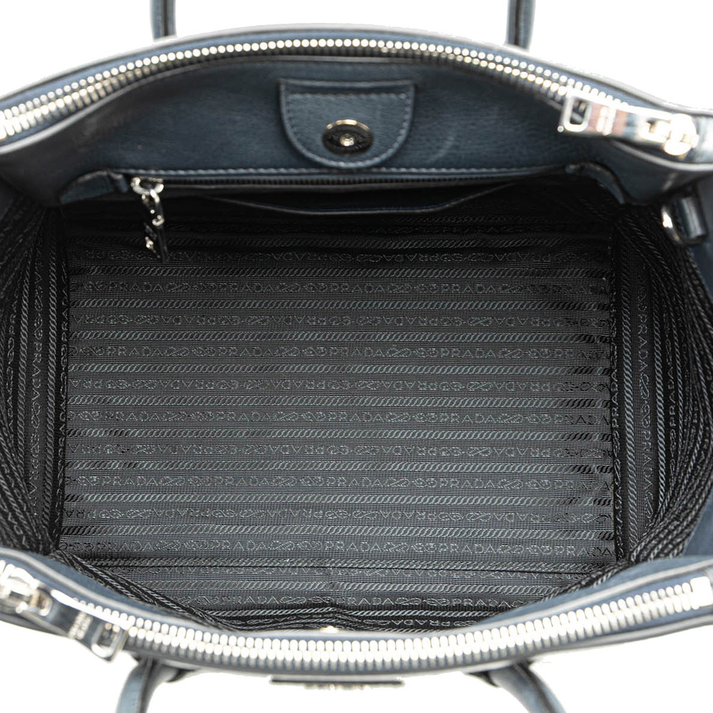 Pre-Loved Prada Glace Calf Twin Pocket Double Handle Satchel - Picture 4 of 12